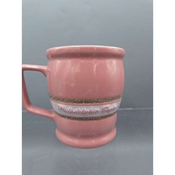 NFL Philadelphia Eagles Coffee Mug, Pink & Gold Glitter Band 14 oz Mug - Picture 3 of 6